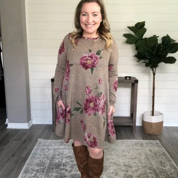 Dresses Fallin For You Floral Sweater Dress Poshmark